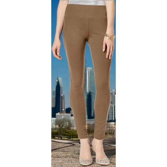 NWT I.N.C. International Concepts Women's Pull On Ponte Pants Salty Nut 0 RP:$88 - Picture 1 of 3